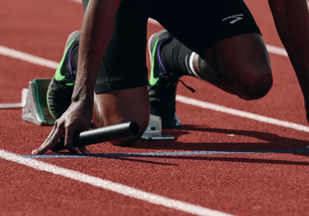 Sprinteur sur la piste, préparation mentale